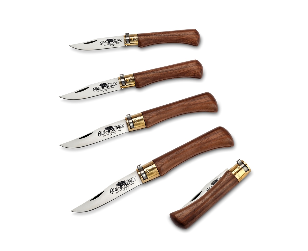 Set coltelli old bear con manico in legno e lama estraibile